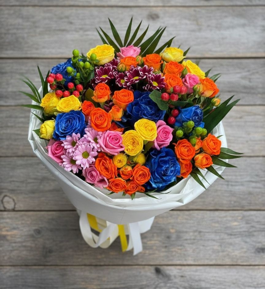 Букет цветов из: Розы и Хризантемы в Заречном Пензенской области