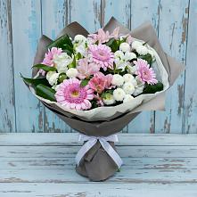 Букет цветов из:  Герберы, Альстромерии и Хризантемы в Заречном Пензенской области