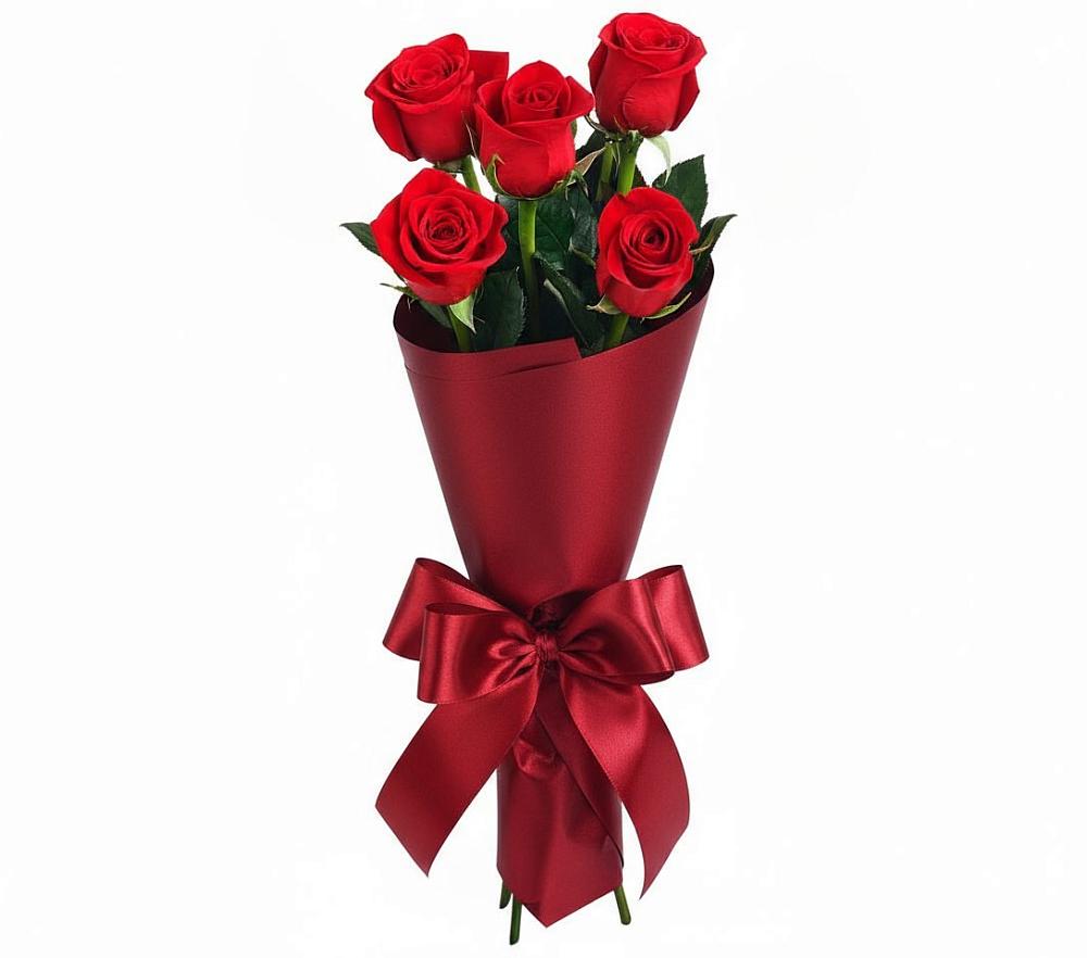 Букет 5 Красных роз Эдлесс Лав в Заречном Пензенской области