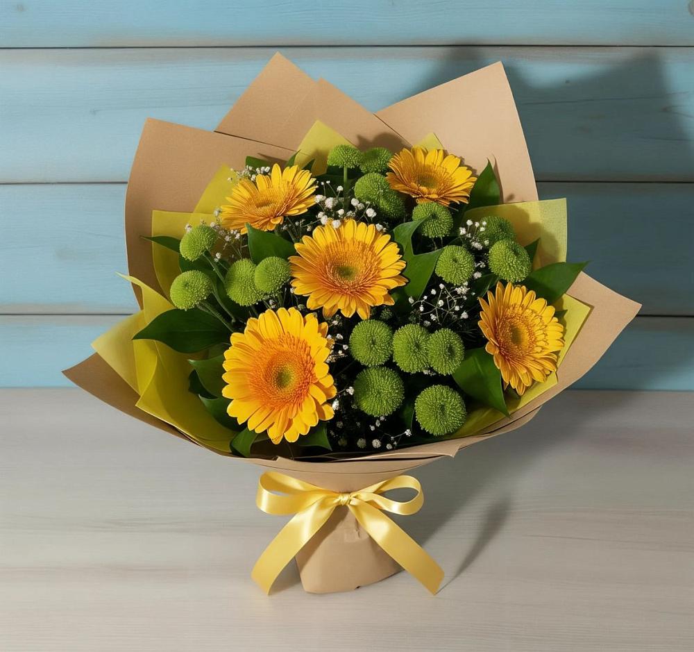 Букет цветов из: Герберы и Хризантемы в Заречном Пензенской области