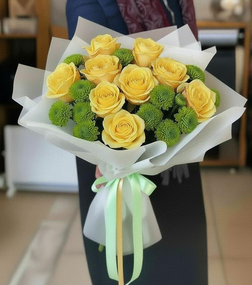 Букет цветов из: Хризантемы и Розы в Заречном Пензенской области