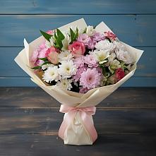 Букет цветов из:  Хризантемы, Альстромерии и Розы в Заречном Пензенской области