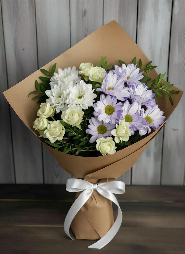 Букет цветов из: Хризантемы и Розы в Заречном Пензенской области